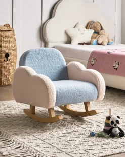 Sedia a dondolo per bambini Nuvola SKARE Bouclé Azzurro