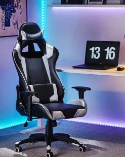 Sedia da gaming KNIGHT Pelle sintetica Argento
