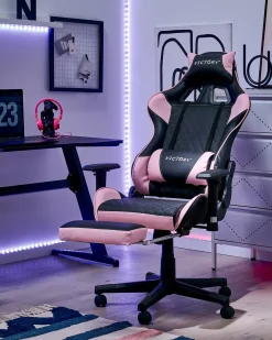 Sedia da gaming VICTORY Pelle sintetica Rosa