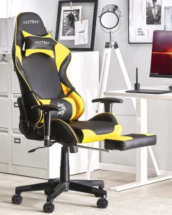 Sedia da gaming VICTORY Pelle sintetica Giallo
