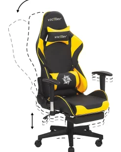 Sedia da gaming VICTORY Pelle sintetica Giallo