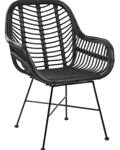 Sedia da pranzo CANORA Rattan Nero