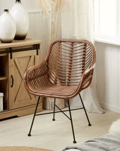 Sedia da pranzo CANORA Rattan Marrone