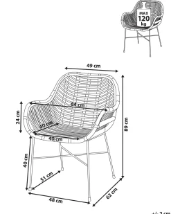 Sedia da pranzo CANORA Rattan Naturale