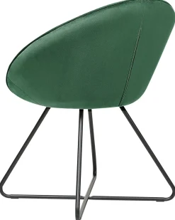 Sedia da pranzo FLOBY II Velluto Verde smeraldo