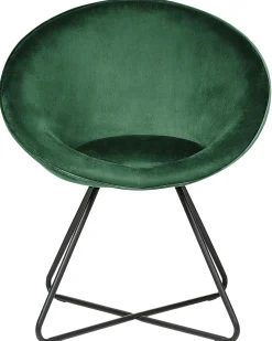 Sedia da pranzo FLOBY II Velluto Verde smeraldo