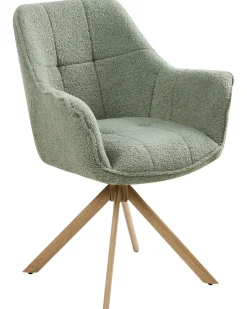 Sedia da pranzo HAYDEN Bouclé Verde chiaro