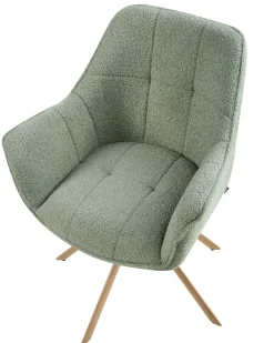 Sedia da pranzo HAYDEN Bouclé Verde chiaro