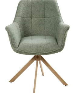 Sedia da pranzo HAYDEN Bouclé Verde chiaro
