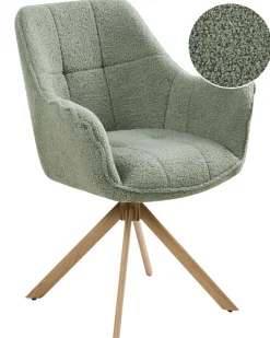 Sedia da pranzo HAYDEN Bouclé Verde chiaro