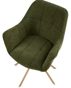 Sedia da pranzo HAYDEN Bouclé Verde