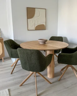 Sedia da pranzo HAYDEN Bouclé Verde