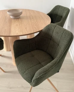 Sedia da pranzo HAYDEN Bouclé Verde