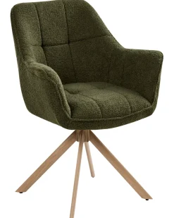 Sedia da pranzo HAYDEN Bouclé Verde