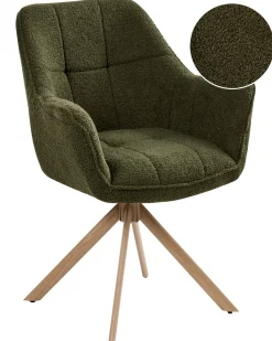 Sedia da pranzo HAYDEN Bouclé Verde