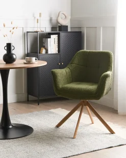 Sedia da pranzo HAYDEN Bouclé Verde