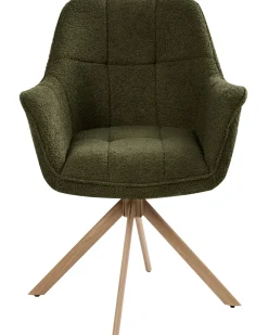 Sedia da pranzo HAYDEN Bouclé Verde