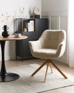 Sedia da pranzo HAYDEN Bouclé Beige chiaro
