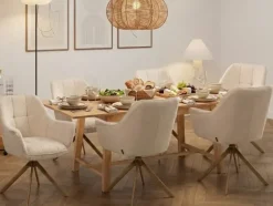 Sedia da pranzo HAYDEN Bouclé Beige chiaro