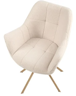 Sedia da pranzo HAYDEN Bouclé Beige chiaro