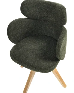 Sedia da pranzo MARCY Bouclé Verde scuro