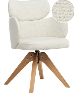 Sedia da pranzo MARCY Bouclé Beige chiaro