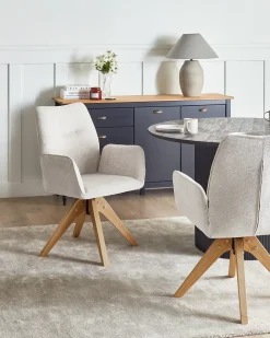 Sedia da pranzo MOKENA Lino sintetico Beige chiaro