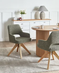 Sedia da pranzo MORAVIA Bouclé Verde