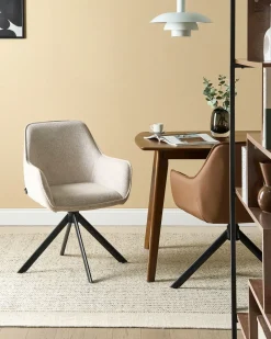 Sedia da pranzo MORNAS Lino sintetico Beige chiaro