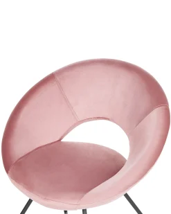 Sedia da pranzo RACHEL Velluto Rosa