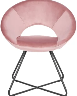 Sedia da pranzo RACHEL Velluto Rosa