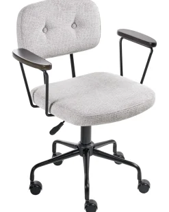 Sedia da scrivania ALGERITA Tessuto Grigio chiaro