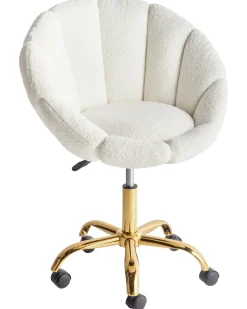 Sedia da scrivania ANNABELLE Bouclé Bianco