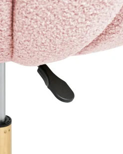 Sedia da scrivania ANNABELLE Bouclé Rosa pastello