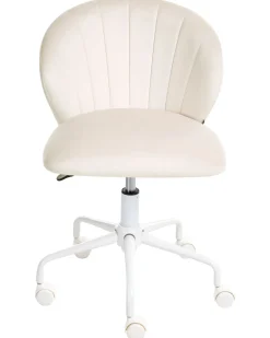 Sedia da scrivania CHEERFUL Velluto Bianco sporco