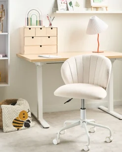 Sedia da scrivania CHEERFUL Velluto Bianco sporco
