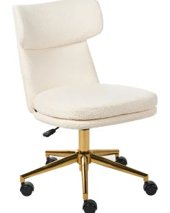 Sedia da scrivania GRANBY Bouclé Bianco sporco