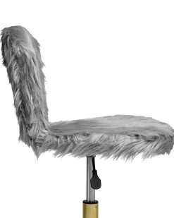 Sedia da scrivania MARGATE Finta pelliccia Grigio