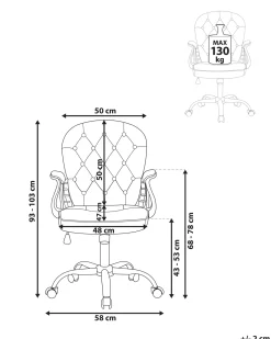 Sedia da ufficio PRINCESS Pelle sintetica Bianco