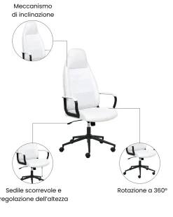 Sedia da ufficio REBEL Tessuto Bianco sporco