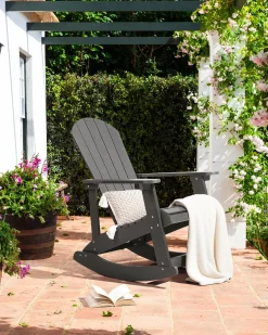 Sedia a dondolo da giardino ADIRONDACK Grigio scuro