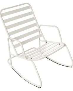 Sedia a dondolo da giardino TURI Metallo Bianco sporco