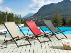 Sedia a sdraio pieghevole LOCRI II Metallo Beige