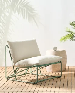 Sedia con cuscino PICO Metallo Verde