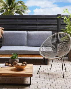 Sedia da giardino ACAPULCO II Rattan sintetico (PE) Grigio chiaro