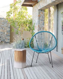 Sedia da giardino ACAPULCO II Rattan sintetico (PE) Blu