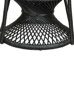 Sedia Peacock EMMANUELLE Rattan Nero