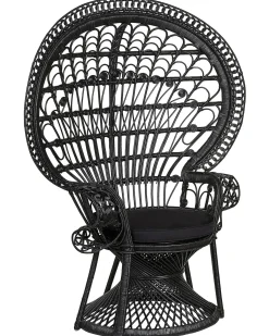 Sedia Peacock EMMANUELLE Rattan Nero