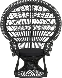 Sedia Peacock EMMANUELLE Rattan Nero