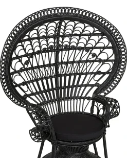 Sedia Peacock EMMANUELLE Rattan Nero